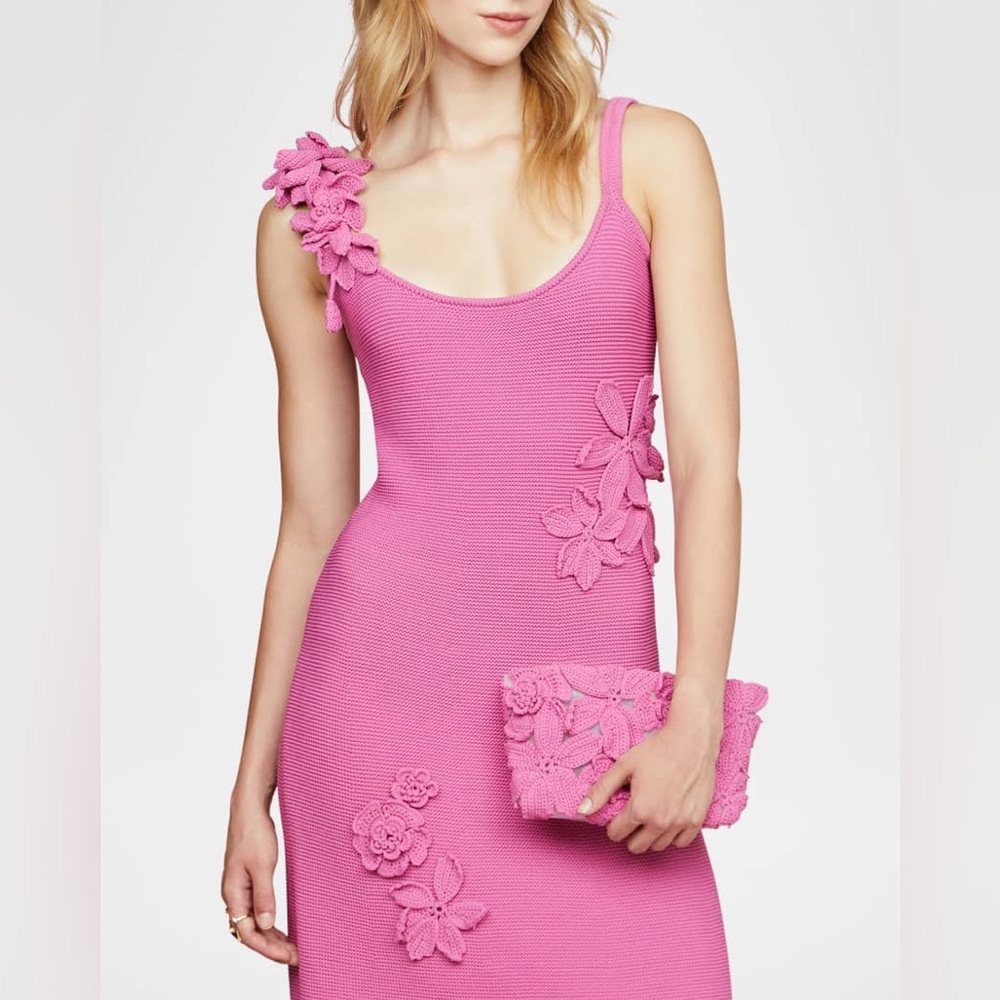 BNWT 
AMUR Allegra Floral Knit Midi Dress Pink size Small